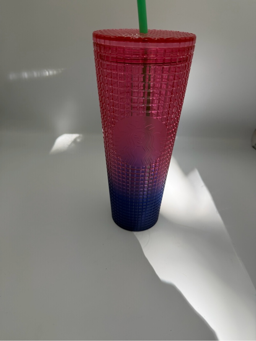 Starbucks Ombre Studded Tumbler in Pink, Blue with Green Straw